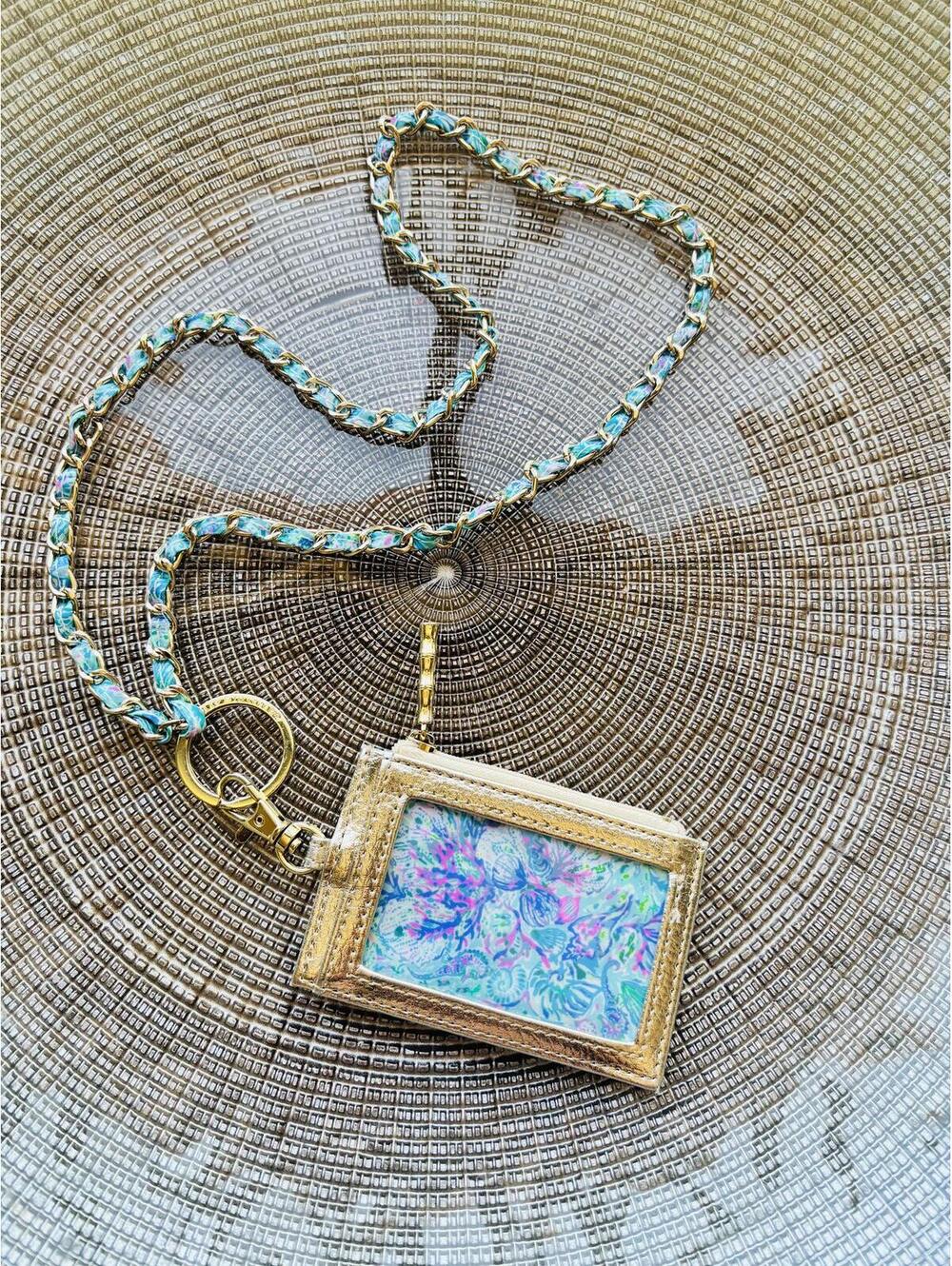 Lilly Pulitzer Soleil lanyard card Holder Zip Card Case Wallet - Picture 6 of 8